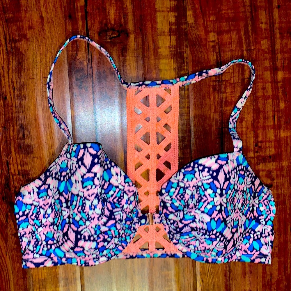 Aerie Patterned Swim Bra Top 36D